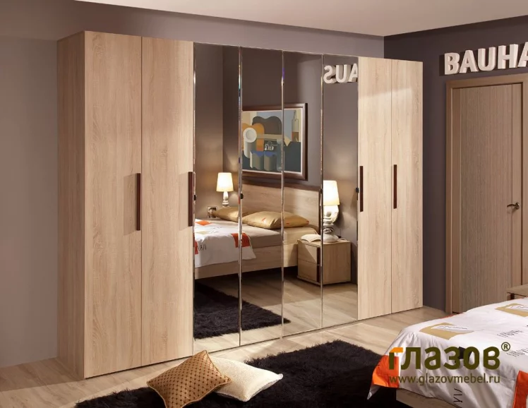 Спальня композиция 2 BAUHAUS Дуб Сонома/Орех шоколадный_2