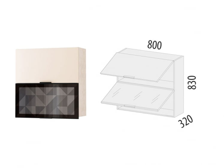 Шкаф-витрина кухонный (с системой плавного закрывания) Дакота 103.09_1