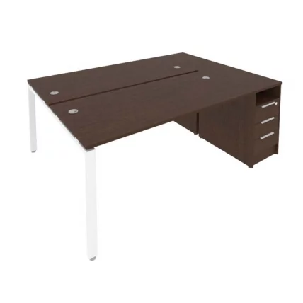 Рабочая станция с опорной тумбой Metal System Б.РС-СТП-2.4 Венге/Белый_0