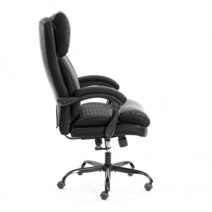 Кресло руководителя Chief metalBL кож/зам/ткань, черный/черный стеганный/черный, 36-6/36-6/TW-11_1