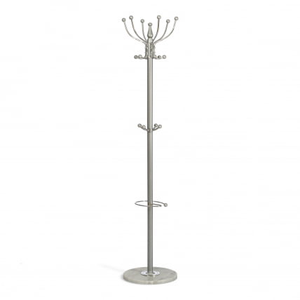 Вешалка Bara (mod. GH-8606) металл/хром/мрамор, 37 x 37 x 175 см, white (белый) / grey (серый)_0