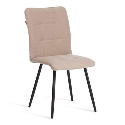 Стул обеденный Bari флок , 46х55х89, бежевый/черный, 7_0