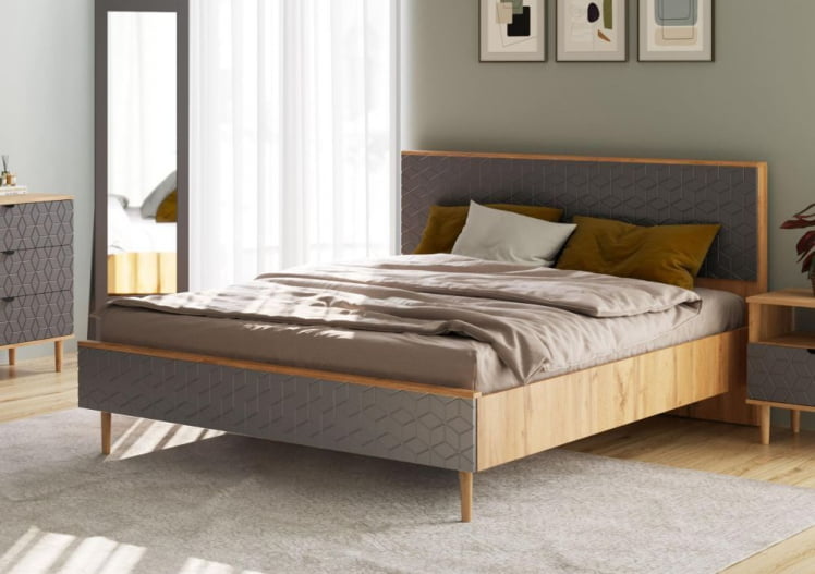 Кровать Денвер 160 см Дуб вотан/Графит Р-810_5