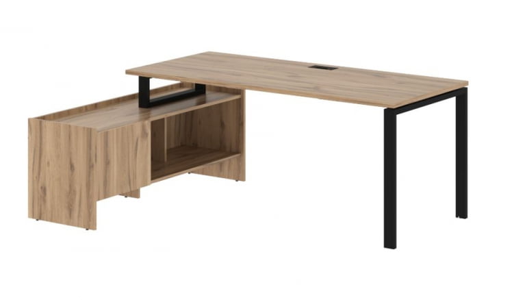 Стол с тумбой EDIS EUCT 19814 Дуб Денвер светлый Черный_0