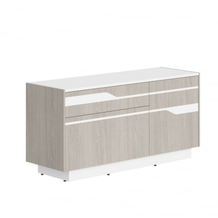 Комод с распашной дверью и 2 ящиками Line СФ-572103 Дуб серый Белый_0