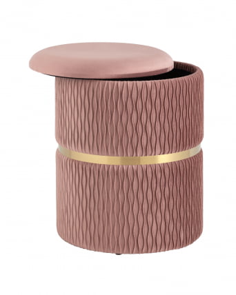 Пуф Джесси с ящиком велюр Розовый_1