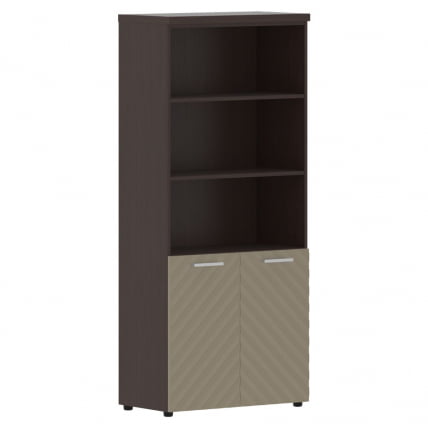 Шкаф с 1 комплектом глухих малых дверей и топом Torr LUX TLHC 85.5 Венге Магия Капучино_0