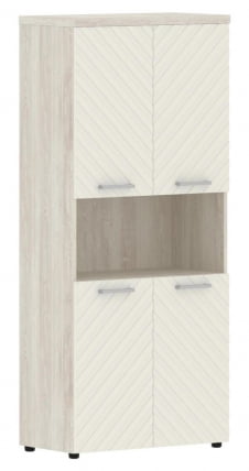 Шкаф с 2-мя комплектами глухих малых дверей и топом Torr LUX TLHC 85.4 Сосна Эдмонд Латте_0