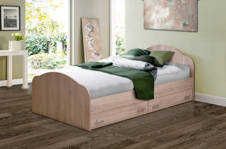 Кровать с ящиками на уголках №1 ЛДСП 1800*2000 Клен_0