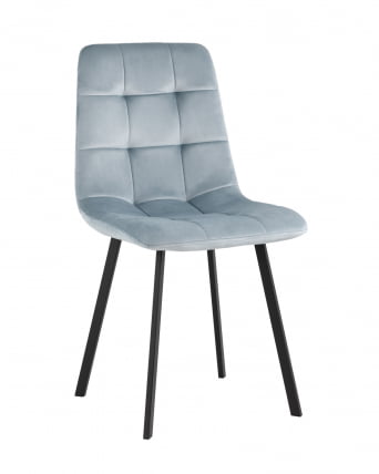 Комплект из двух стульев Chilly велюр серо-голубой ножки металл черные_1