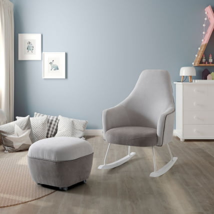 Кресло-качалка Micuna (Микуна) Wing/Moom white текстиль pink tierra/light grey_2