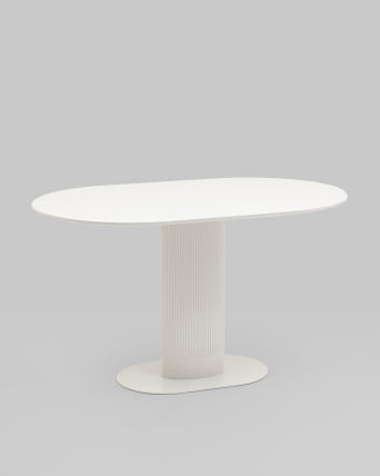 Стол овальный обеденный Mystery 130*80 белый_1