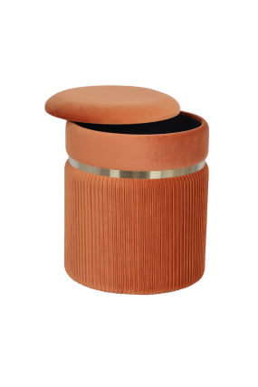 Пуф Миранда с ящиком велюр Оранжевый_3