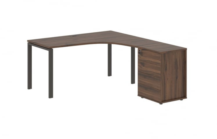 Стол эргономичный с тумбой правый EDIS EUCET 1518 R Дуб Денвер темный Мокко_0