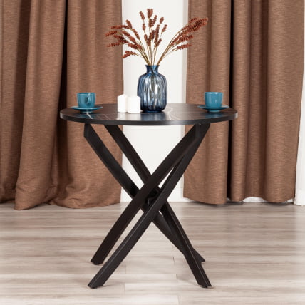 Стол MANZANA ЛДСП/HPL/металл, 80 х 80 х 75 см, Мрамор черный/черный_4