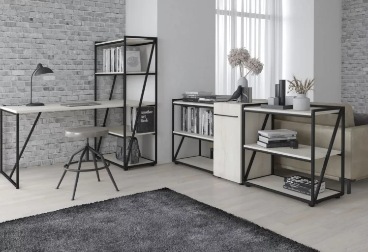 Рабочий кабинет LOFTIS №2 Сосна Эдмонт/Черный_0