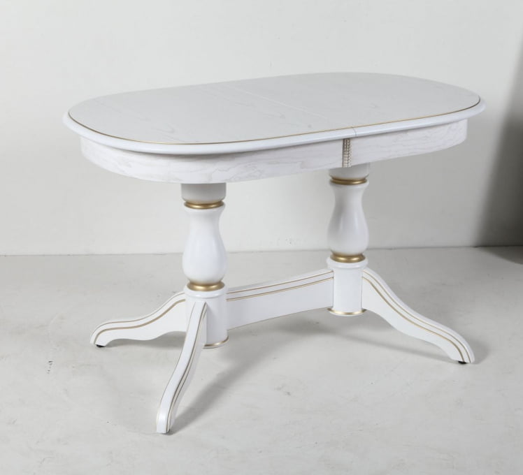 Стол обеденный раскладной Лира (1,2м) тон 1 с золотой патиной_1