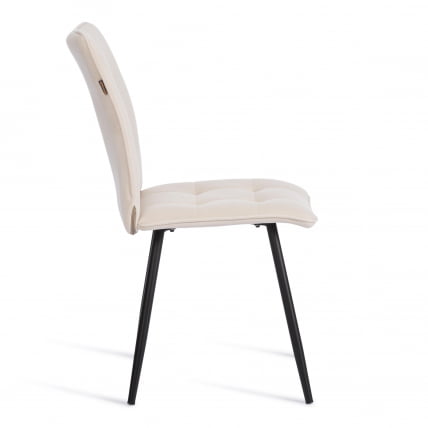 Стул обеденный Bari флок , 46х55х89, молочный/черный, 4_1