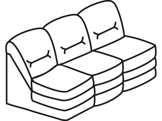 Секция трехместная без подлокотников раскладная Вавилон 3АР Красная (экокожа)_1