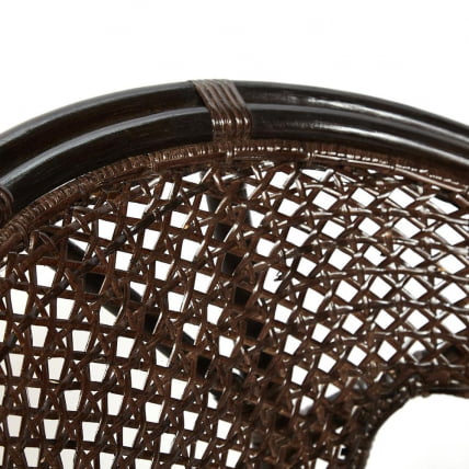 ТЕРРАСНЫЙ КОМПЛЕКТ PELANGI (стол со стеклом + 2 кресла) /без подушек/ ротанг, кресло 65х65х77см, стол диаметр 64х61см, walnut (грецкий орех)_4