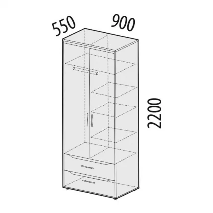 Шкаф для одежды Мегаполис 55.01 Сосна Астрид_3
