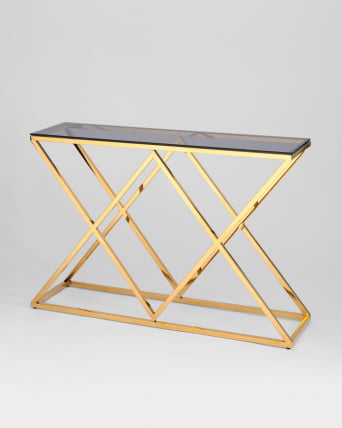 Консоль ИНСИГНИЯ 115*30 Золото стекло smoke_1