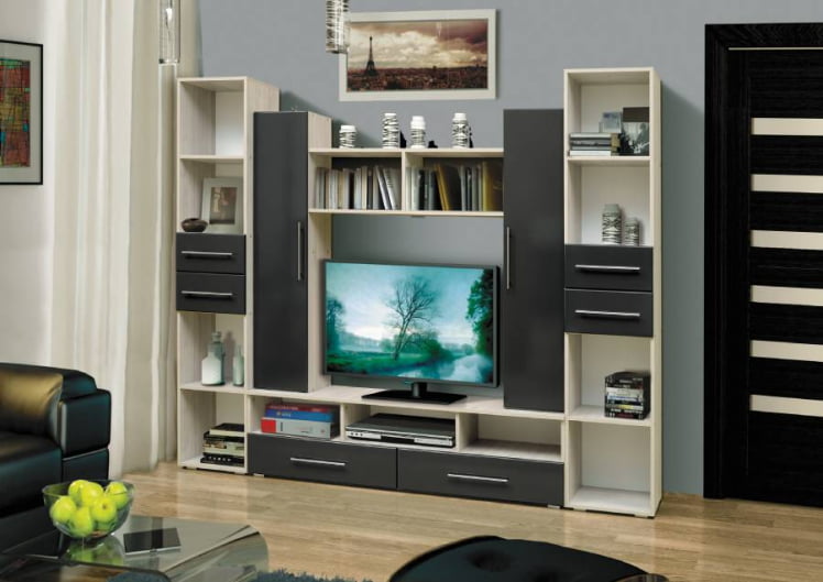 Набор мебели для гостиной Грация 2 МДФ матовый Каштан Львов/Серый_0