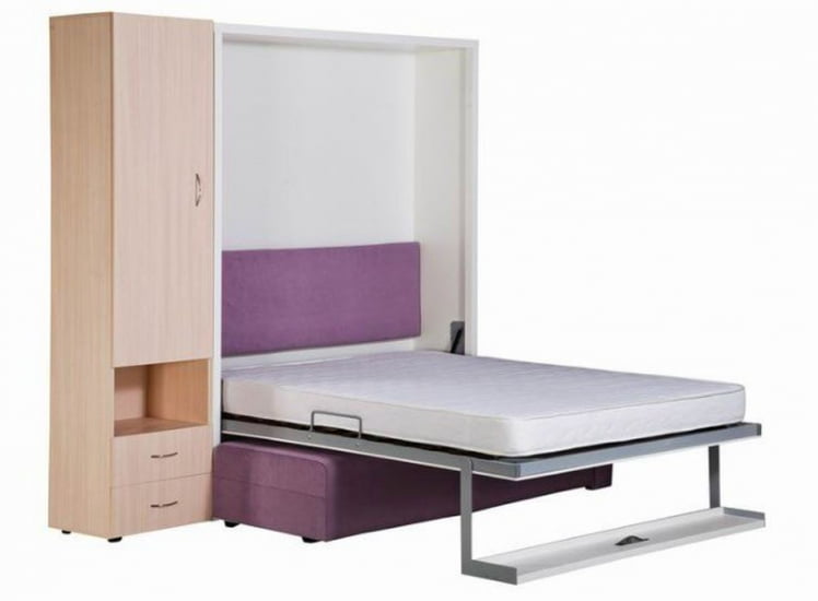 Шкаф-диван-кровать Смарт 1 3-в-1 левый 1400 Ясень шимо темный_2