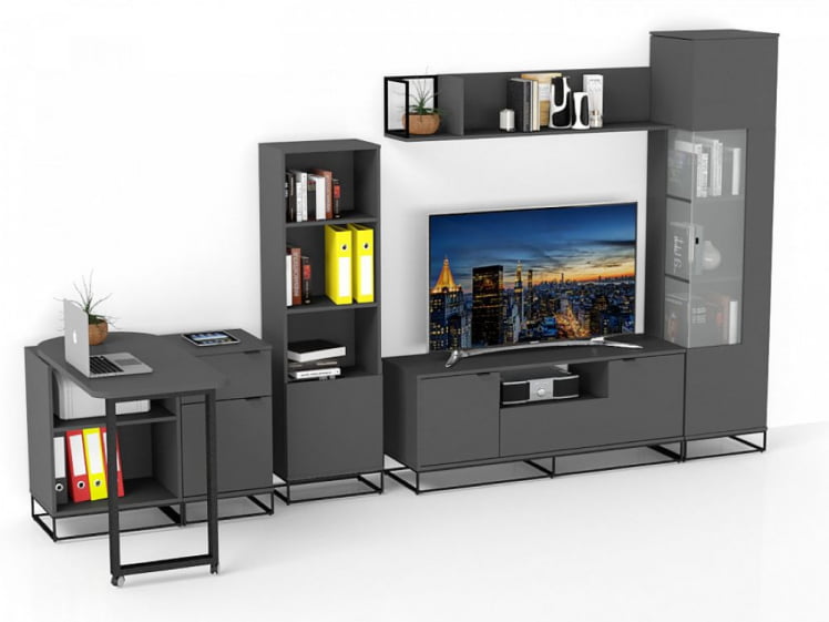 Полка навесная City средняя графит_9