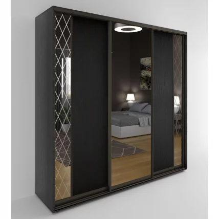 Шкаф-купе 3-х дверный Акцент-Вера ДР 2400х600 Венге_0