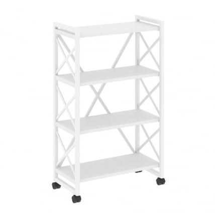 Стеллаж на колесных опорах - 4 полки LOFT  VR.L-MST.K-4.8 Металл белый Белый Бриллиант_0