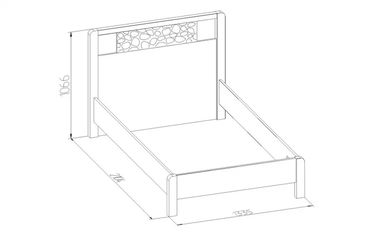 Кровать (1200) ВЙСПАА 44 Дуб сонома (спальня) / WYSPAA_3