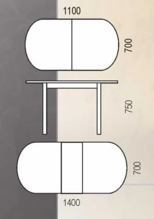 Стол обеденный Раздвижной ЕВРО мет.напр. 1 кат. белый глянец Ноги белые ЛДСП белый_1