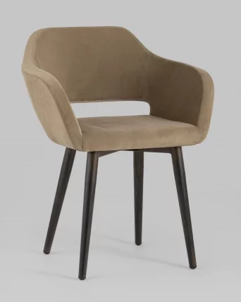 Стул с подлокотниками Саймон велюр Капучино_1