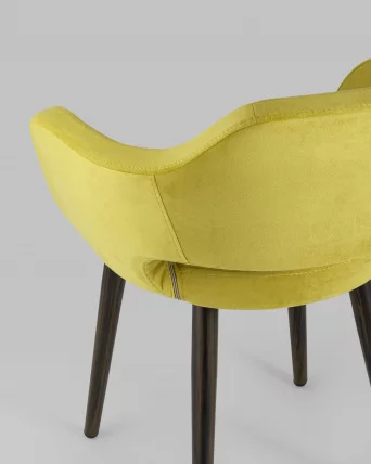 Стул с подлокотниками Саймон велюр Золотистый_6