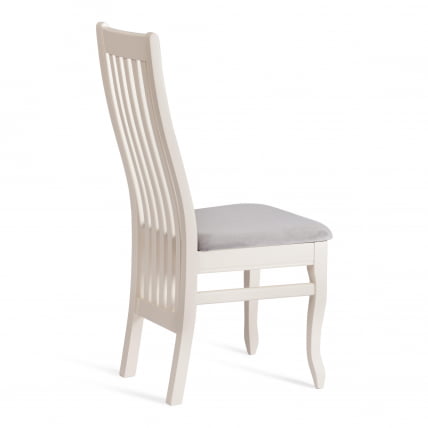 Стул DOLCE мягкое сидение бук, 40х46х100см, ivory white, велюр Tenerife Ultimate grey_2