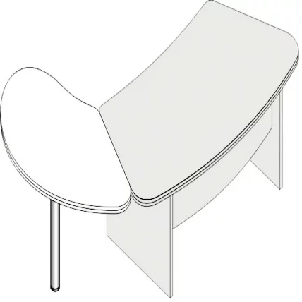 Конференц-приставка Л.ПС-15р правая Орех_0