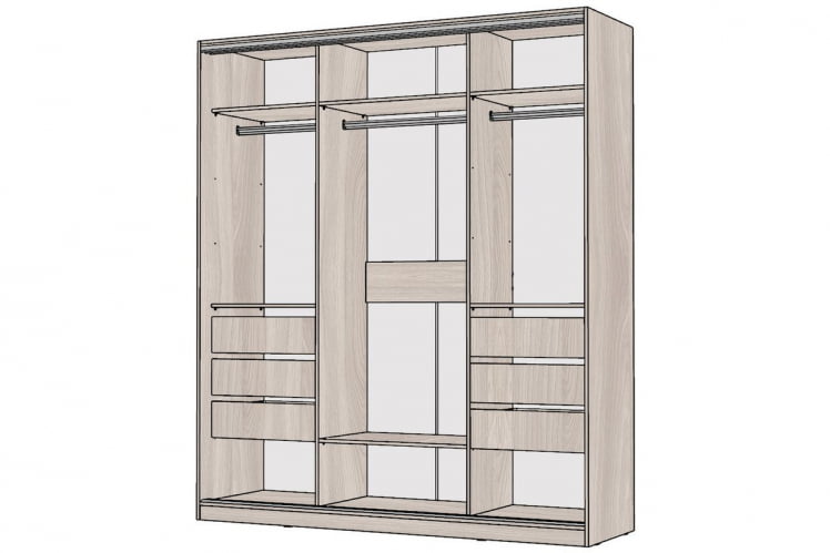 Шкаф-купе 3-х дверный Виктория 2000х584х2300, Ясень шимо светлый 20ДЗЗЗДЗЗЗДЗЗЗ-ЯЯШШ-Яшс 310-3177_1