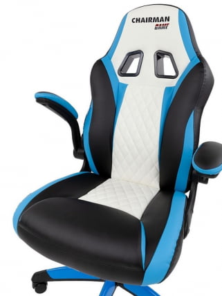 Игровое кресло CHAIRMAN Chairman гаме 15 Черный Голубой Белый / game_13