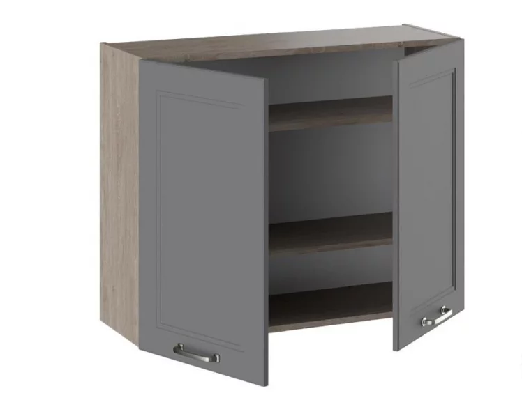 Шкаф навесной Одри В_72-90_2ДР Дуб Сонома трюфель/Серый шелк_1