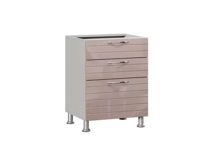 Тумба кухонная 600 с 3 ящиками (4) Анастасия ЛД 030.103.000 М Капучино_0