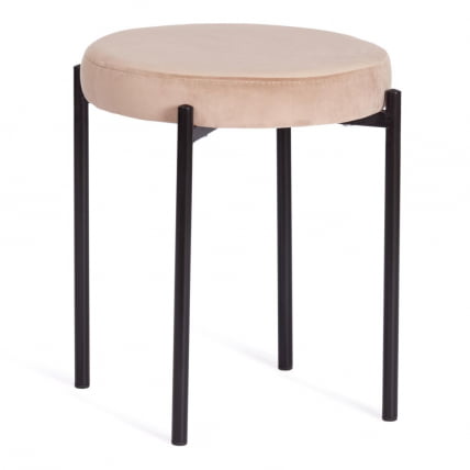 Табурет REVO (mod. 7034) ткань/металл, 44 х 44 х 47 см, бежевый barkhat 5/черный_0