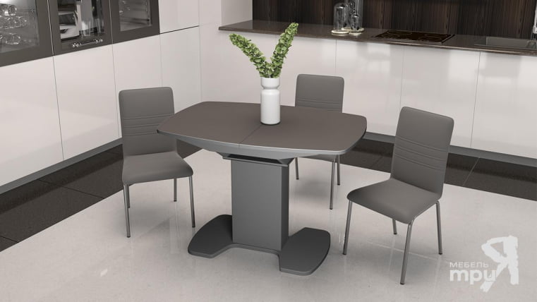 Стол обеденный new Портофино СМ(ТД)-105.01.11(1) Серое/Стекло серое матовое LUX_3