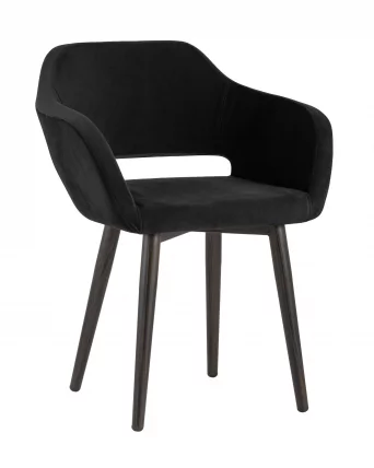 Стул с подлокотниками Саймон велюр Черный_0