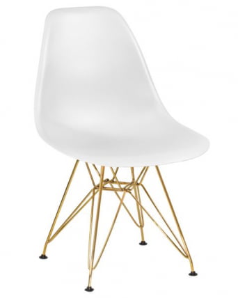 Стул обеденный ДОБРИН ДСР (ножки золотые, цвет белый (В-02)) 4 шт / DOBRIN DSR (W-02))_1