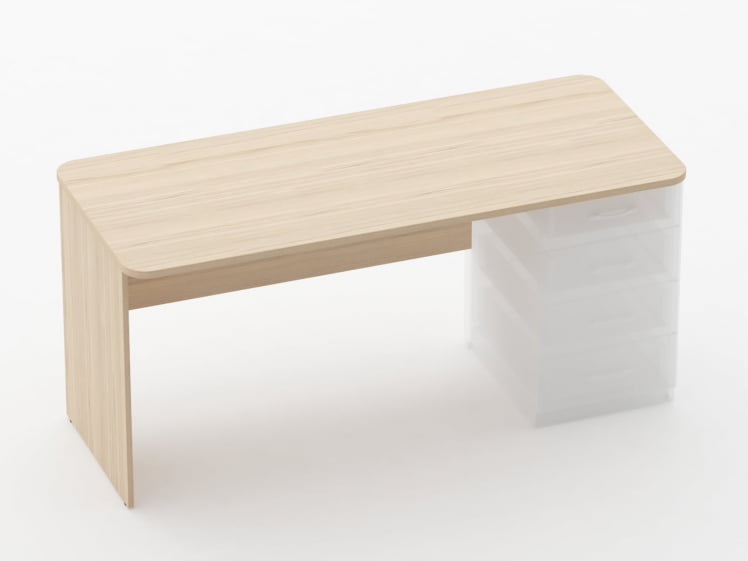 Стол прямой под встроенную тумбу Glassy 1.101.16Пр Орех_0