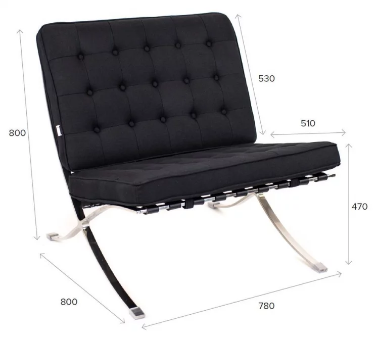 Диван одноместный Everprof Barcelona - 1 Ткань Черный_3