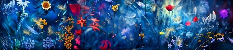 Глянцевый фартук с эффектом мерцания (КОМПОЗИТ) Цветы_0