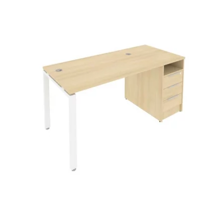 Рабочая станция с опорной тумбой Metal System Б.РС-СТП -1.2 Акация/Белый_0