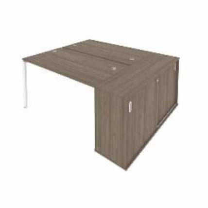 Рабочая станция с опорным шкафом-купе Metal System Б.РС-СШК-1.3 Вяз/Белый_0